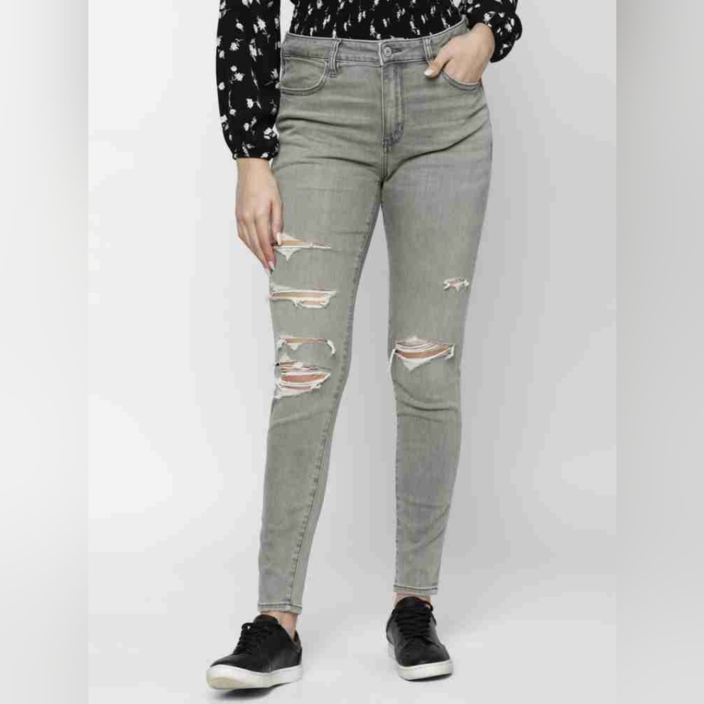 💠American Eagle Next Level Stretch High Rise Jegging Distressed Skinny Jeans